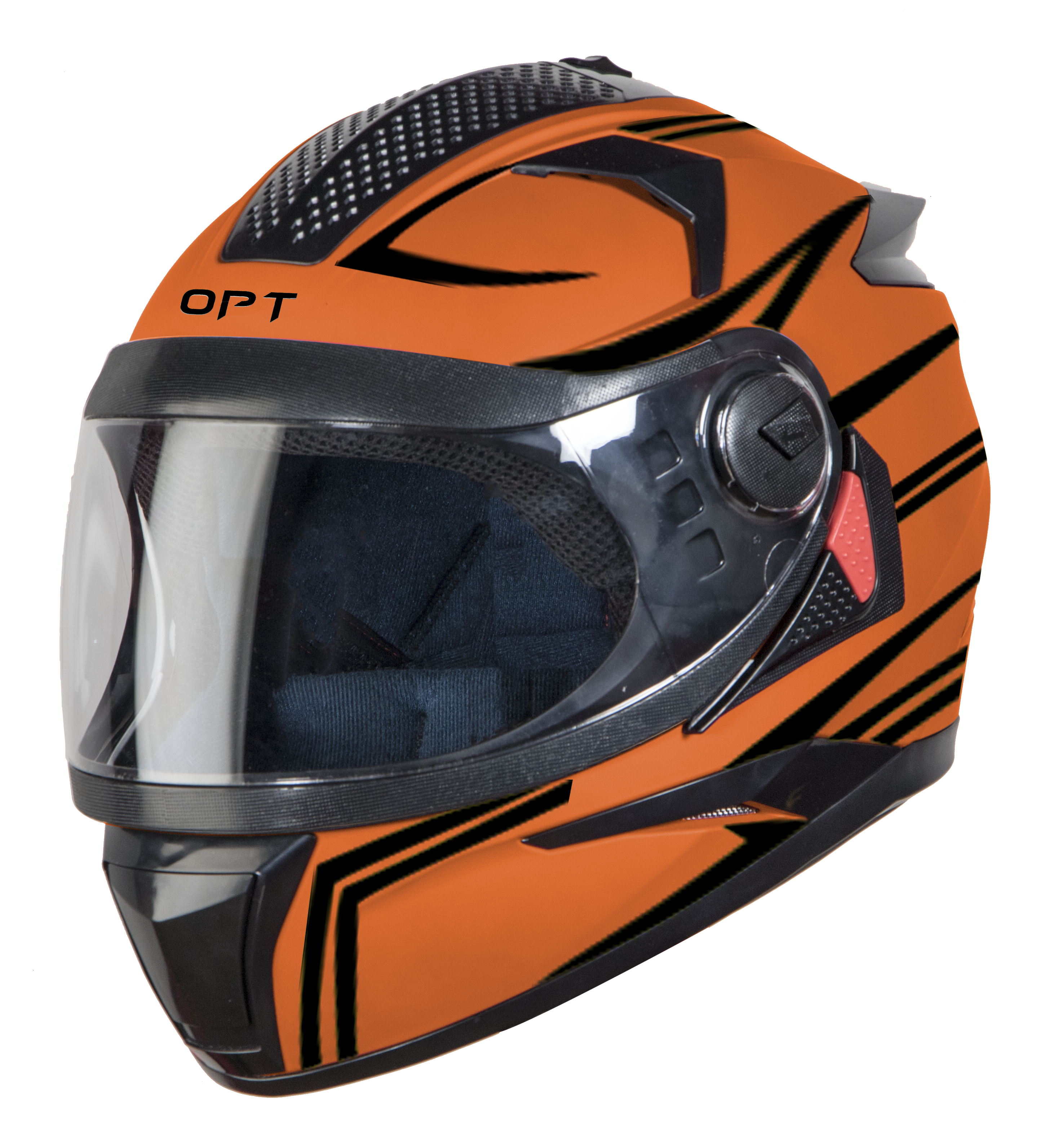Steelbird 7Wings Robot Opt ISI Certified Full Face Helmet With Night Reflective Graphics (Glossy Fluo Orange Black With Clear Visor)